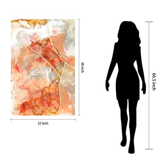 Empire Art Direct 48" x 32" Coral Lace I Frameless Free Floating Printed Tempered Glass Wall Art